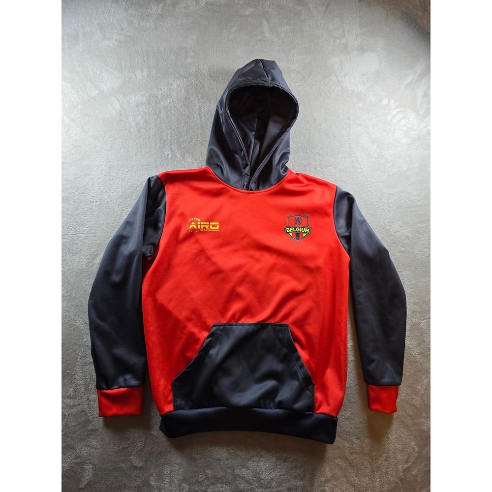 Belgium Soccer Hoodie Sweatshirt Adult S Red Black Airo Sportswear *Read